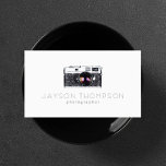 Photographer Vintage Camera Illustration Logo Business Card<br><div class="desc">An illustration of a vintage camera is combined with a unique type treatment for your name or business name on this photographer's business card template. Camera illustration and design copyright © 1201AM CREATIVE</div>