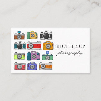 Photographer Watercolor Cameras  Business Card