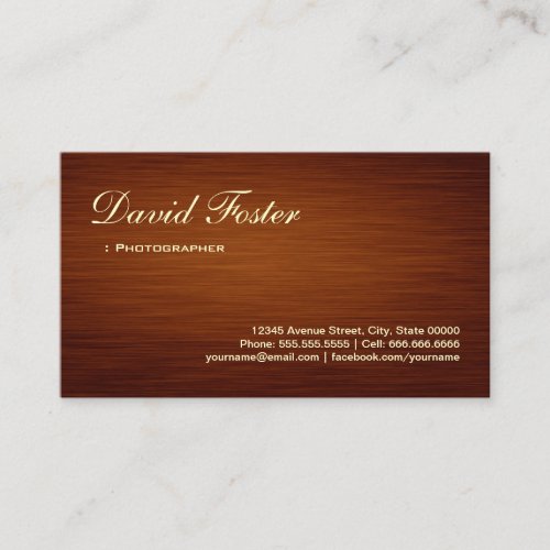 Photographer - Wood Grain Look Business Card Template