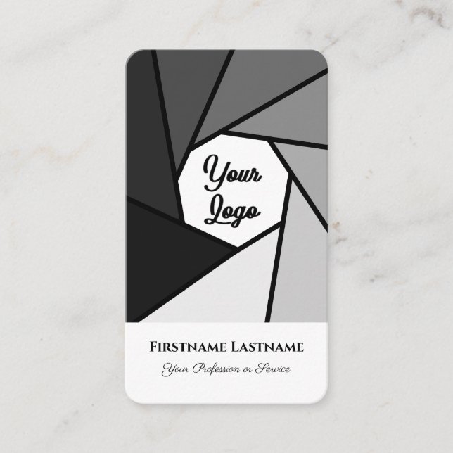Photographers black and white DSLR Camera lenses Business Card (Front)