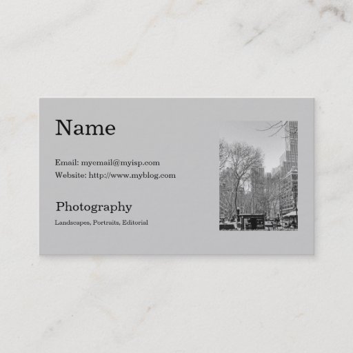 Customizable Photographer's Business Card Template