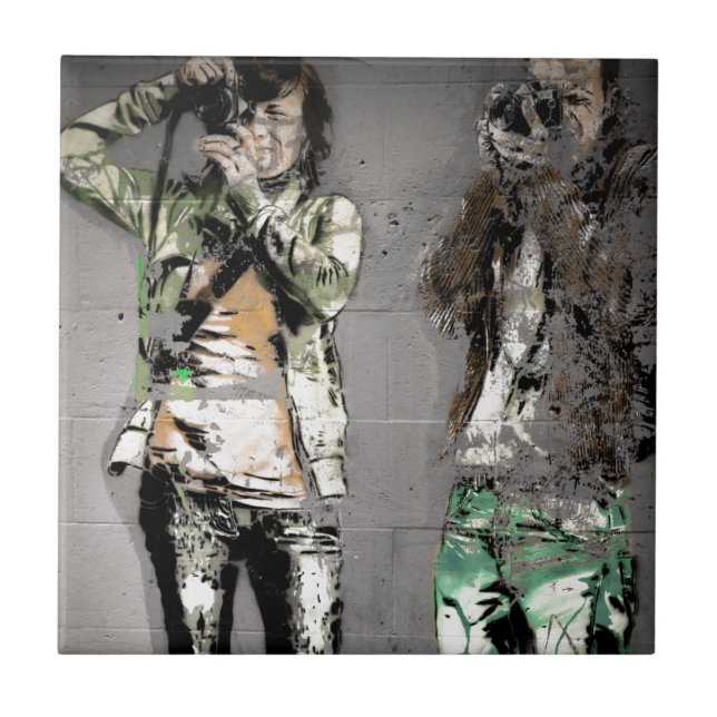 Photographer's Graffiti Ceramic Tile (Front)