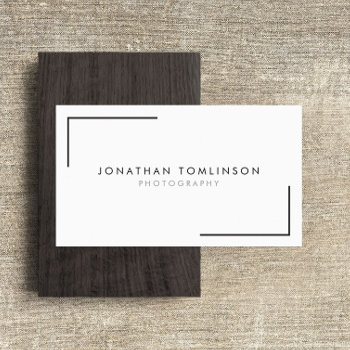 Photographers Modern And Minimal Frame White Business Card by 1201am at Zazzle