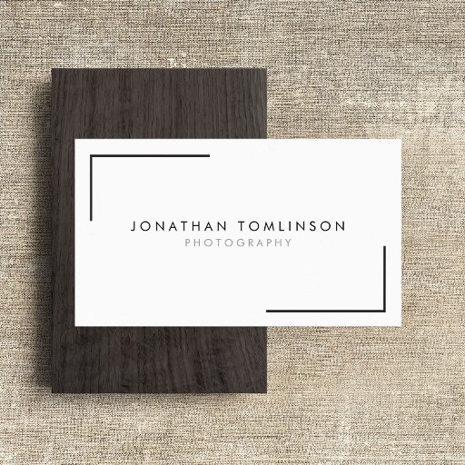 Customizable Photographers Modern and Minimal Frame White Business Card