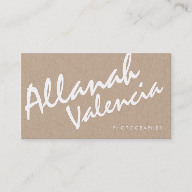 Photographers Name Typography Business Cards (Front)