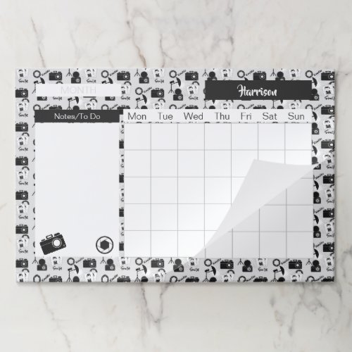 Photographers Personalized Monthly Calendar Paper Pad