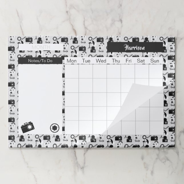 Photographer's Personalized Monthly Calendar Paper Pad (Folded)