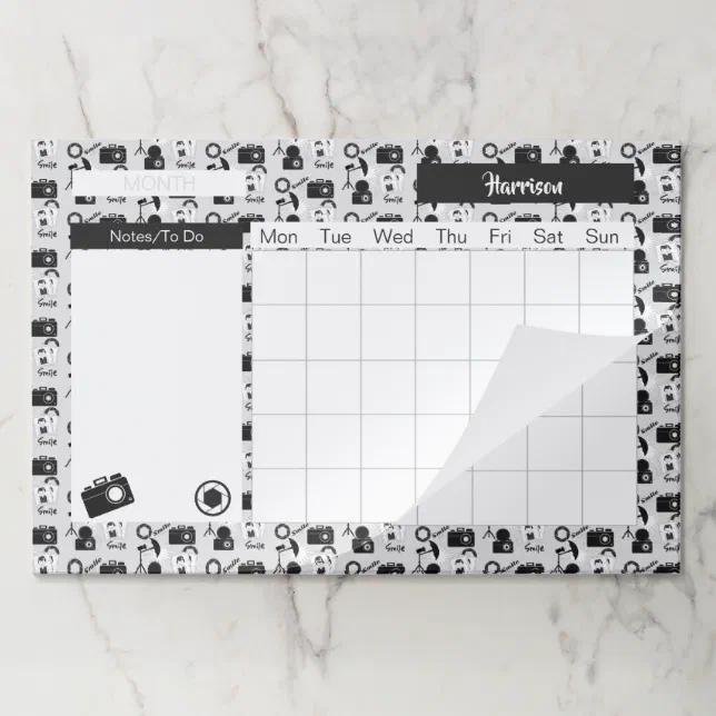 Photographer #39 s Personalized Monthly Calendar Paper Pad Zazzle Photographer #39 s Personalized Monthly Calendar Paper Pad Zazzle