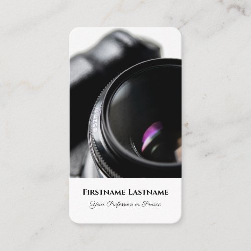 Photographers Videographers DSLR Camera lenses Business Card