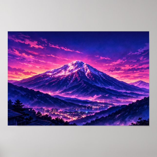 Photographic Landscape Neon Art Edited  Poster (Front)
