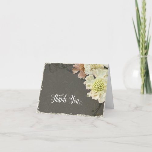 Photographic Thank You Wedding Notes Modern Floral