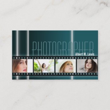 Photography 35mm Film Photo Business Card Teal by OLPamPam at Zazzle