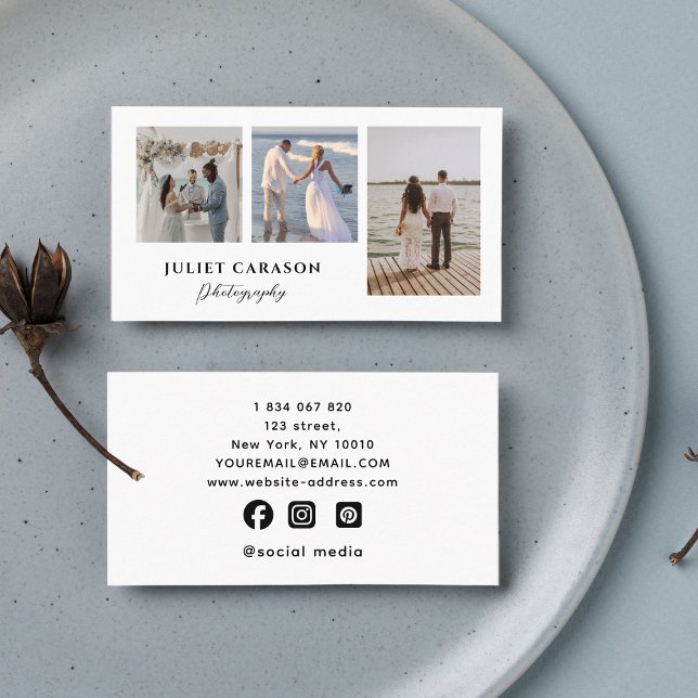 photography 3 photos collage calligraphy script   business card (Creator Uploaded)