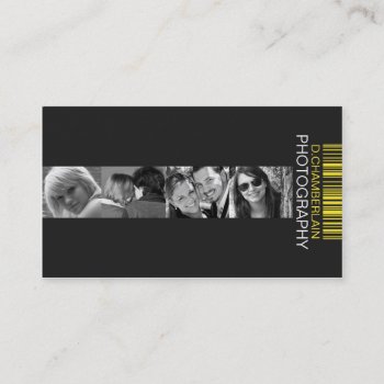 Photography And Barcode - Yellow Business Card by fireflidesigns at Zazzle