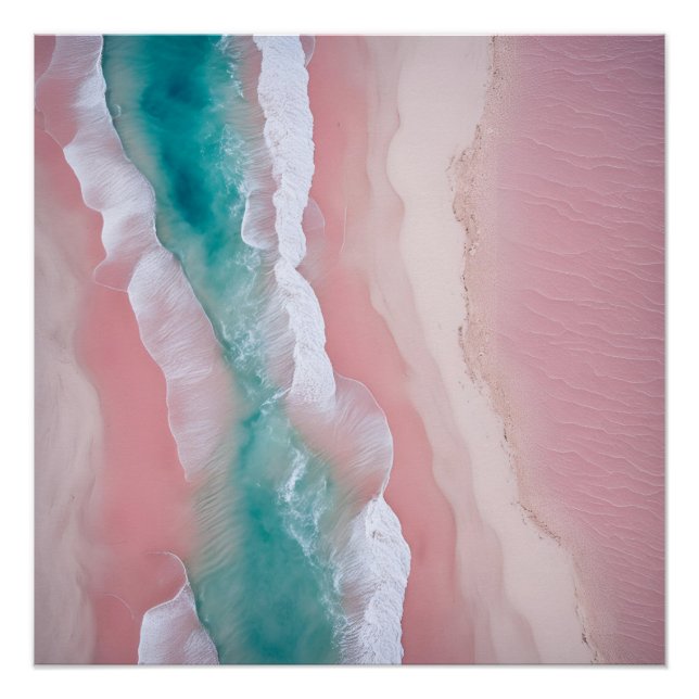 Photography Beach Esthetic Sunset Neutral Pink Poster (Front)
