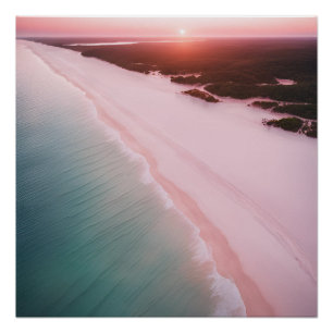 Photography Beach Esthetic Sunset Neutral Pink Poster