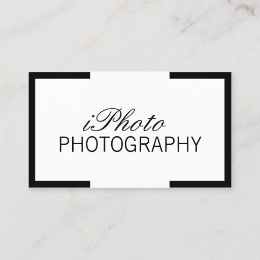 Customizable Black Border Minimal Photographer Business Card
