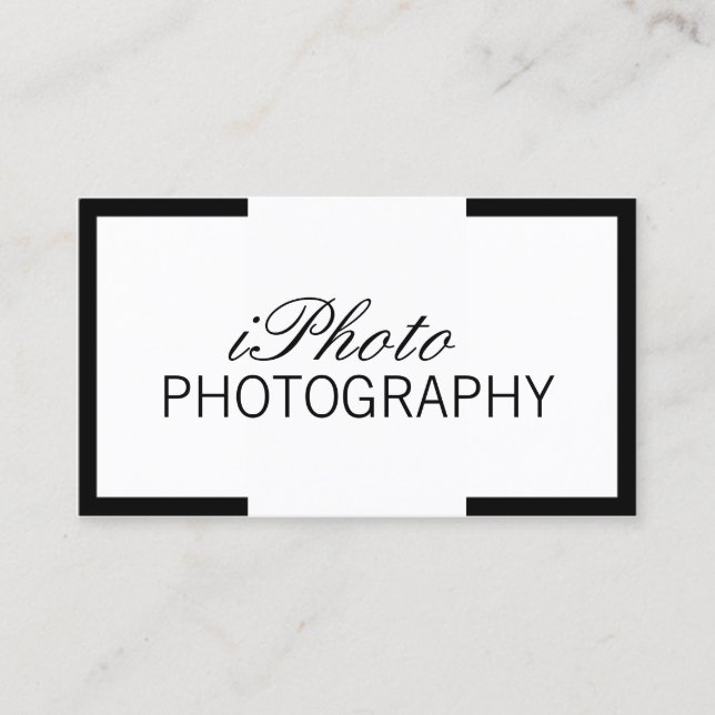 Photography Black Border Minimal Photographer Business Card (Front)