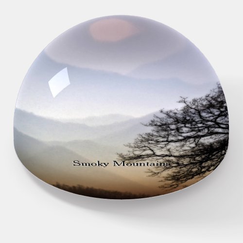 Photography Blue Ridge Pkwy Smoky Mountain Sunset Paperweight