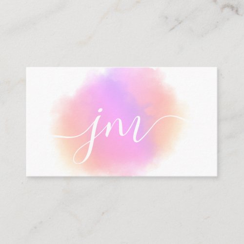 Photography Blush Pink Watercolor Feminine White Business Card