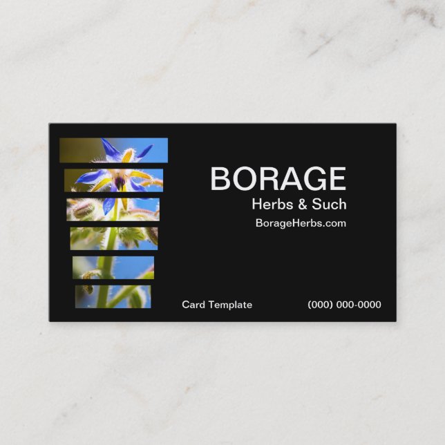 Photography Borage herb business cards (Front)