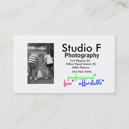 Customizable Photography Business Card