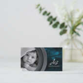 Photography Business Card Black Blue Star Sky (Standing Front)