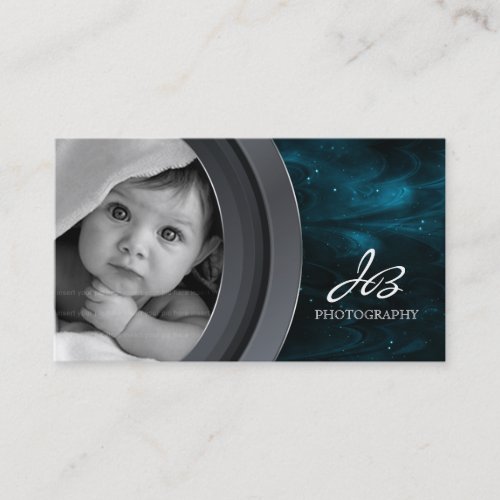 Photography Business Card Black Blue Star Sky