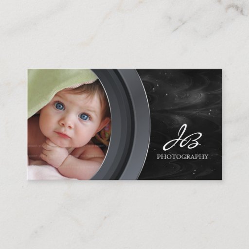 Customizable Photography Business Card Black Star Sky