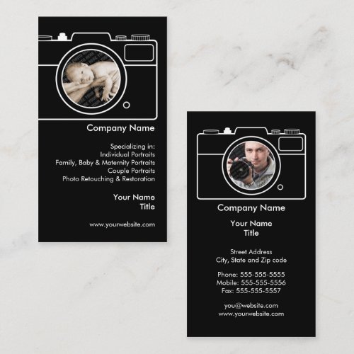 Photography Business Card - Black &amp; White