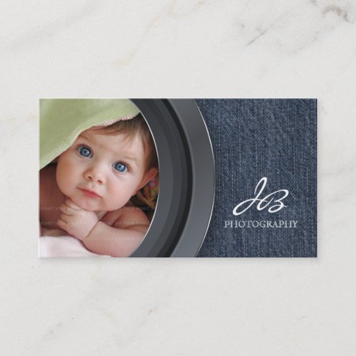 Customizable Photography Business Card Denim Photo Template