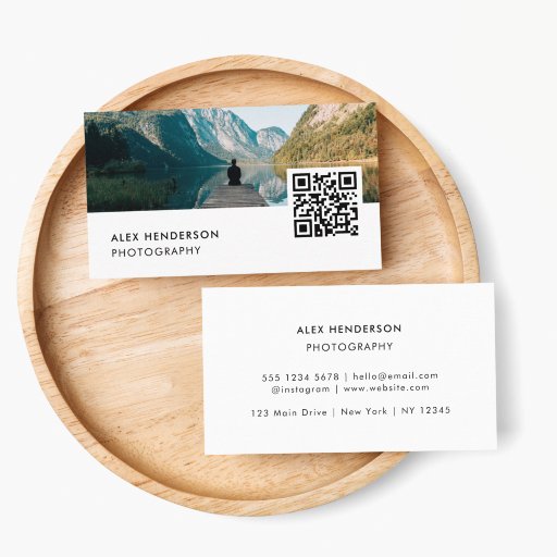 Customizable Photography QR Code | Modern Photo Photographer Business Card