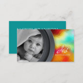 Photography Business Card Photo Bold Turquoise (Front/Back)
