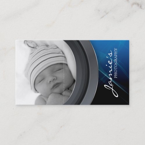 Photography Business Card Photo Template Blue