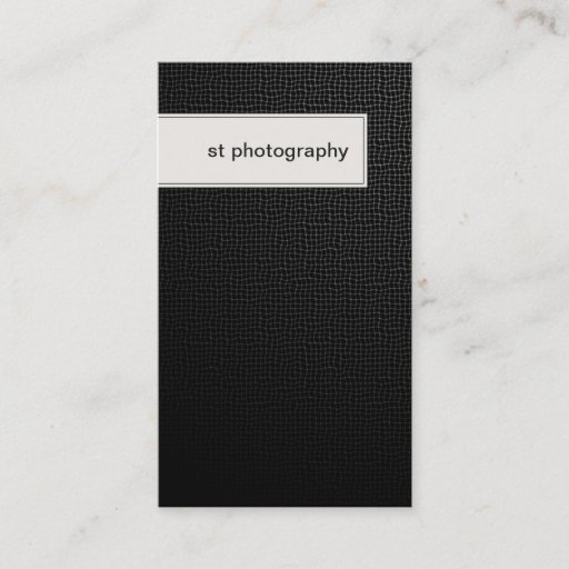 Customizable Photography Business Card Stylish Black Texture