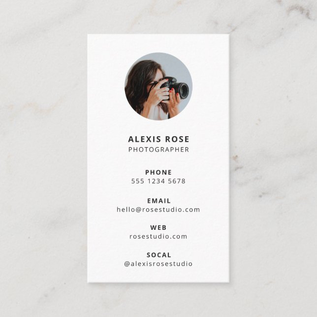 Photography Business Card | Vertical Photo Cards | Zazzle