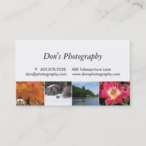 Photography Business Card White 4 Seasons