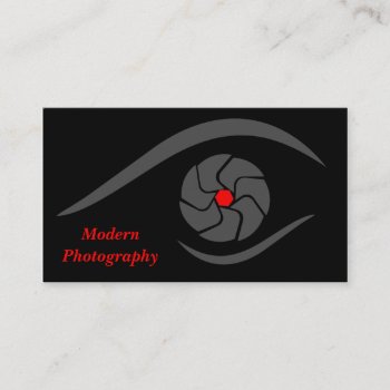 Photography Business Card With Eye Camera Lens by ProfessionalDevelopm at Zazzle