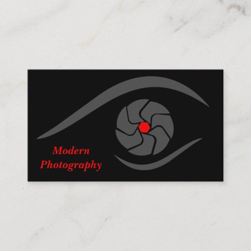 Photography Business Card with Eye Camera Lens