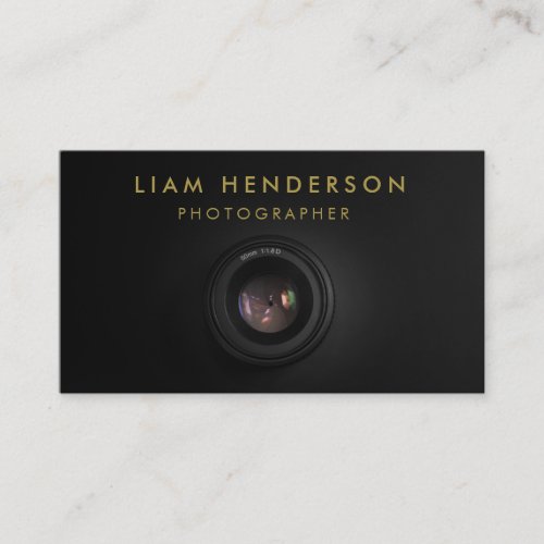 Photography Business Cards Black Gold Photographer