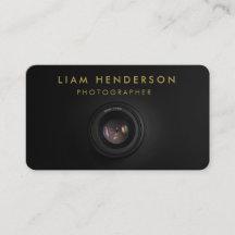 Photography Business Cards Black Gold Photographer