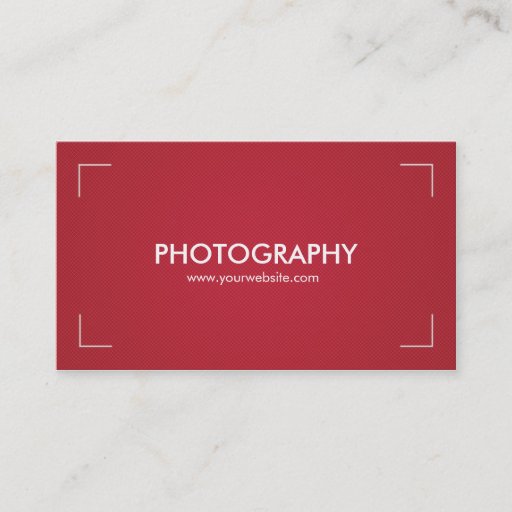 Customizable Photography Business Cards in Red &amp; White