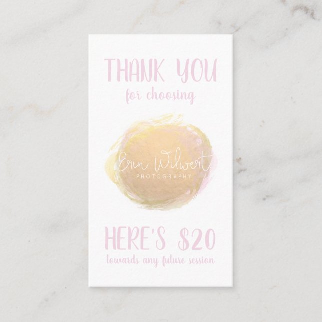 Photography Business Coupon Card (Front)