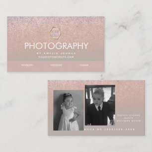 Photography Business Ombre Glitter Your Logo  Card