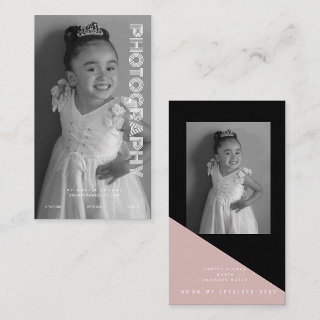 Photography Business Shapes Color Block Faux Foil Business Card (Front/Back)