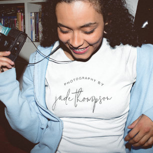 Photography By Name Any Color Text T-Shirt