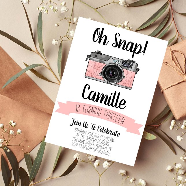 Photography Camera Birthday Party Invitation (Creator Uploaded)