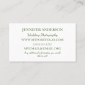 Photography Camera Business Card (Back)