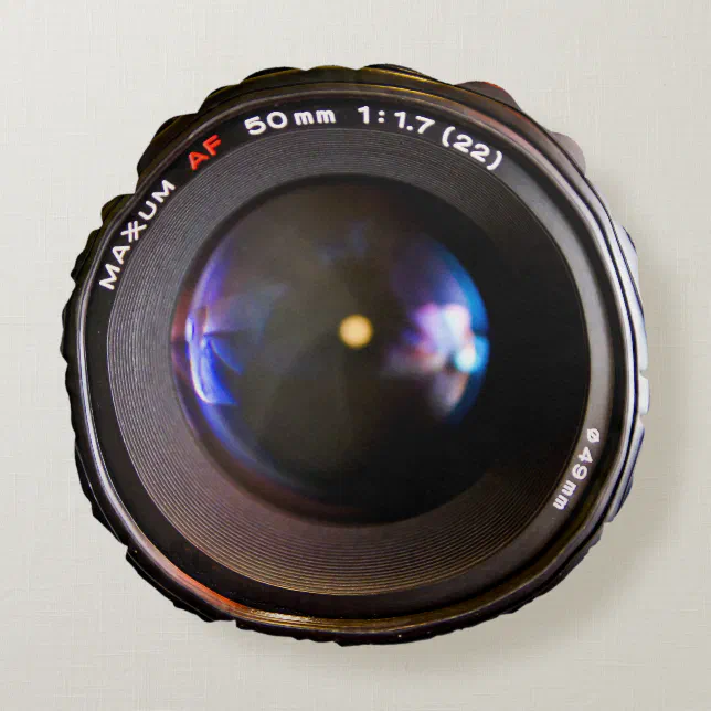 Photography camera lens round pillow Zazzle