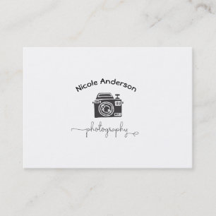 Photography Camera Modern Minimal Logo Business Card